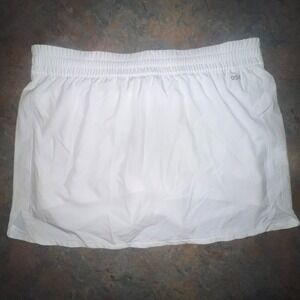 DSG Women's Mid-Rise Stride Skort Built-In Short, Large White